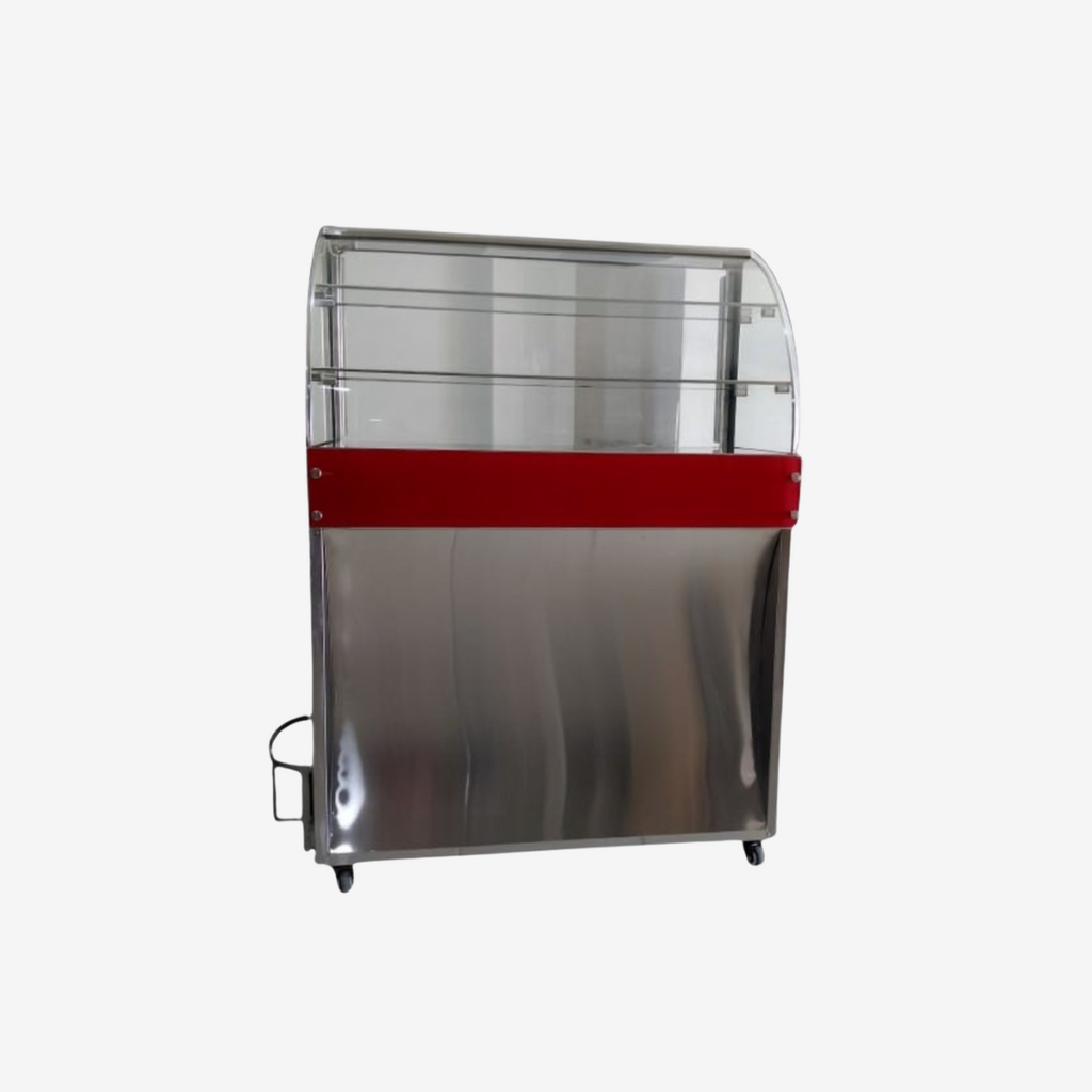 Vitrina Exhibidora de Pasteles 1 Metro | Vidrio Curvo y LED